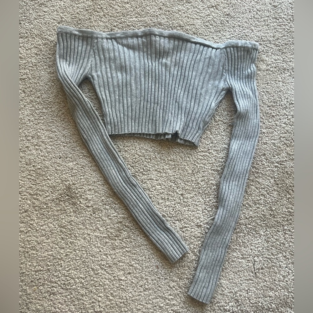 Off The Shoulder Sweater Crop Top